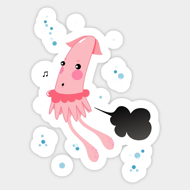 Aquatic Leaks. Squid Troubles. Sticker by PolitaStore